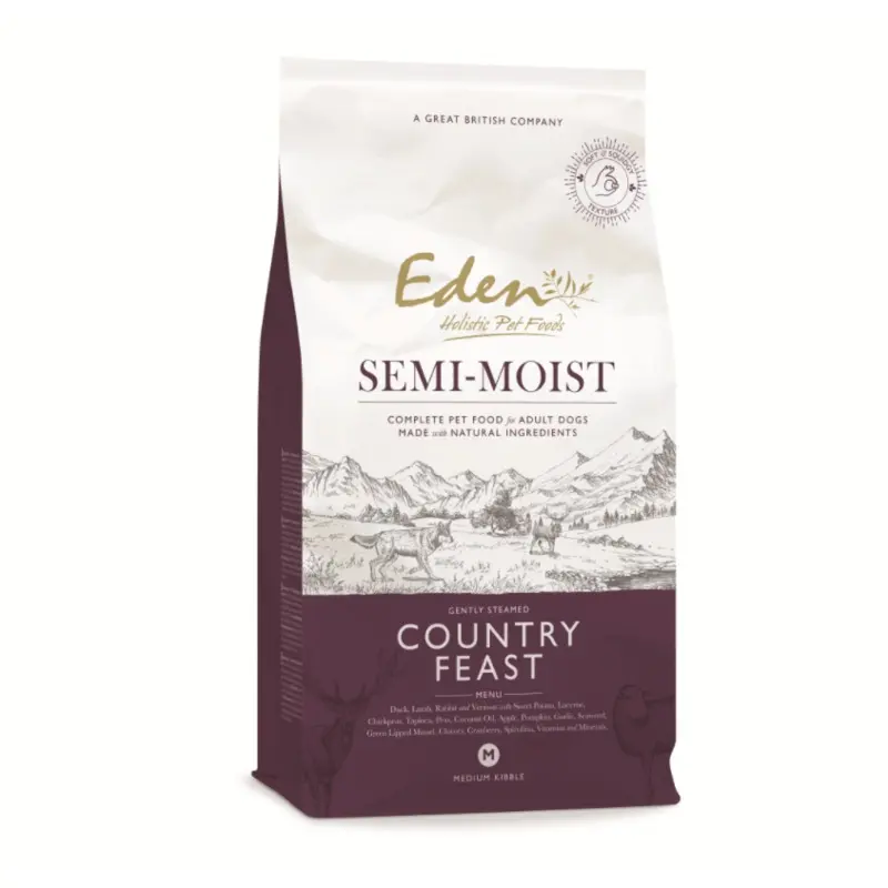 Eden Pet Foods Eden Semi-Moist Country Feast Kibble Dog Food - 10Kg Green Medium