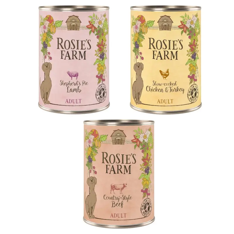 Rosies Farm Adult Mixed Trial Packs - 6 X 400G - Mixed Pack I (3 Flavours)