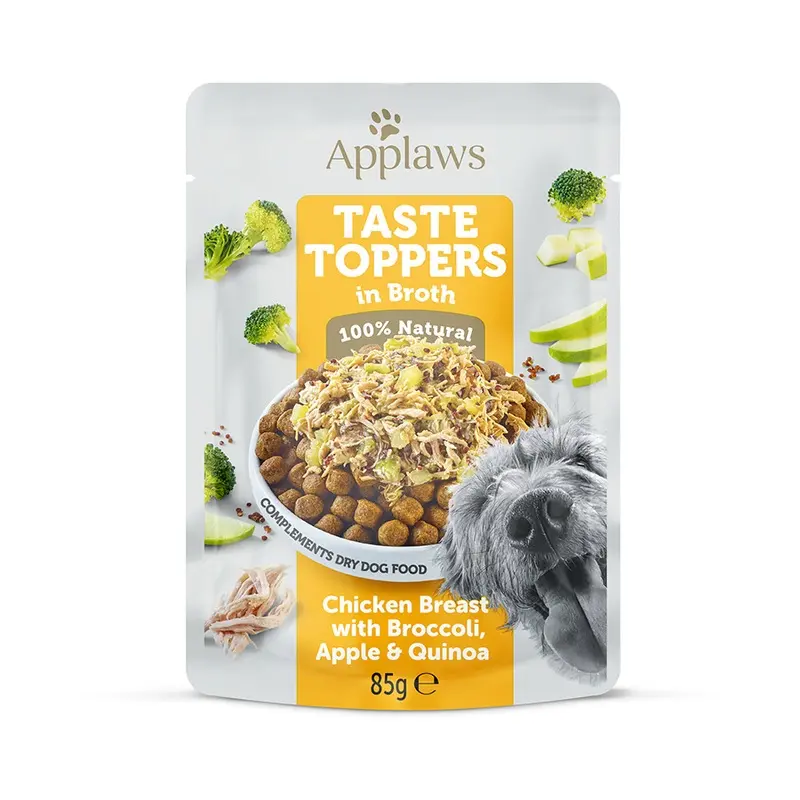 Applaws Taste Toppers Wet Dog Food Chicken Vegetables In Broth Pouch 85G