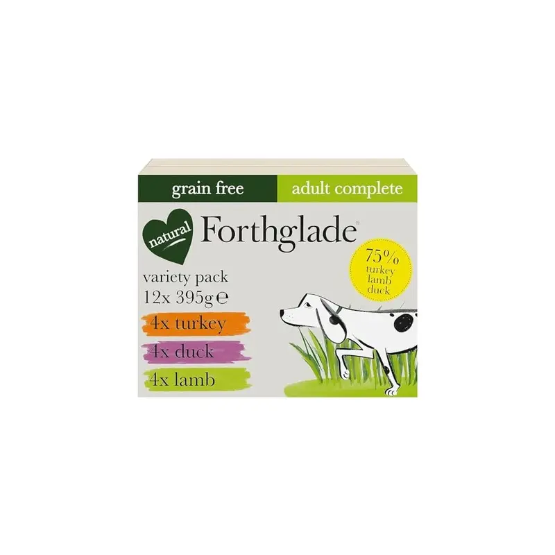 New Forthglade Wet Dog Food Variety Pack, X 395G, Free Grain Size 12