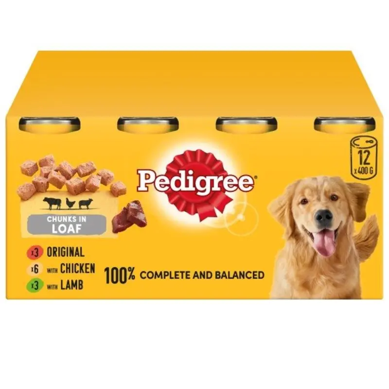 Pedigree Mixed Selection In Loaf Dog Tins - X 400G Size 12