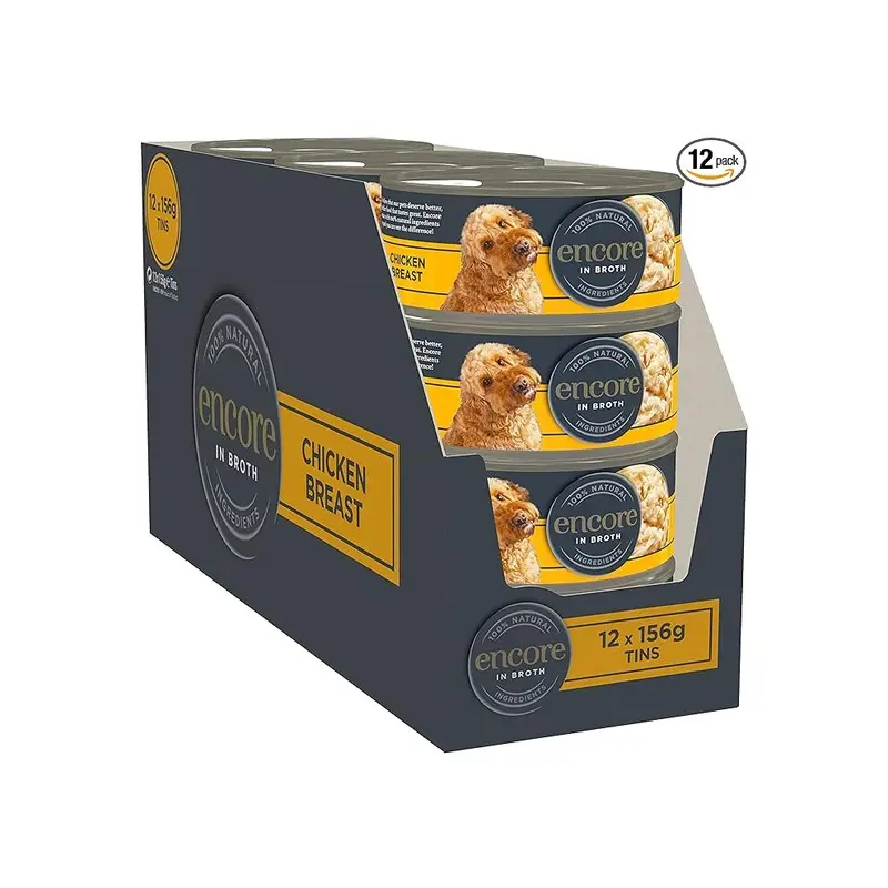 Encore 100% Natural Wet Dog Food Tin Chicken Breast With Rice Tin Pack Of 12 156G
