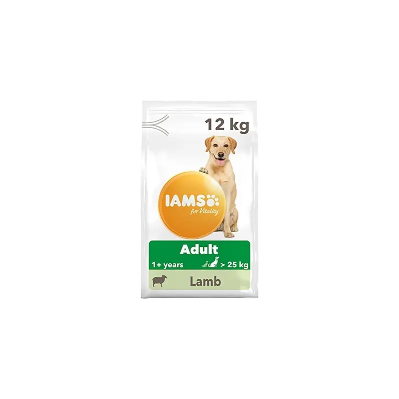 New Iams Complete Dry Dog Food For Adult 1+ Breeds With Lamb 12 Kg T81602007 Large