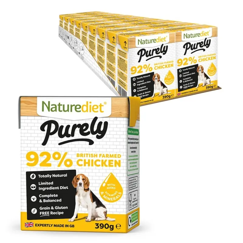 New Naturediet - Purely, Complete Wet Food, Chicken, (Pack Of 18) Pr03-1 390G