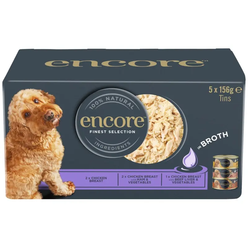 Encore Dog Tin Chicken Selection - Finest Selection (3 Varieties) (5 X 156G)