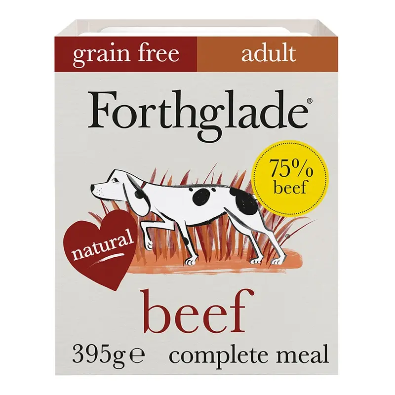Forthglade Grain Free Complete Wet Adult Dog Food Beef And Vegetables 395G Tray