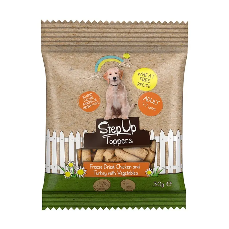 Step Up To Naturals Freeze Dried Adult Dog Food Toppers Chicken And Turkey 30G