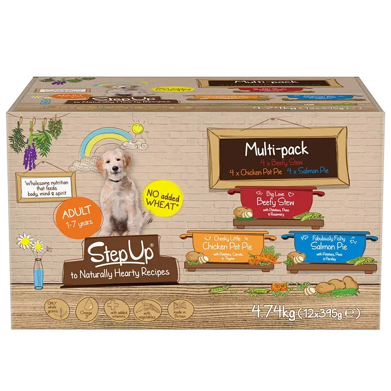 Step Up To Naturals Variety Pack Wet Adult Dog Food 12X395G Trays