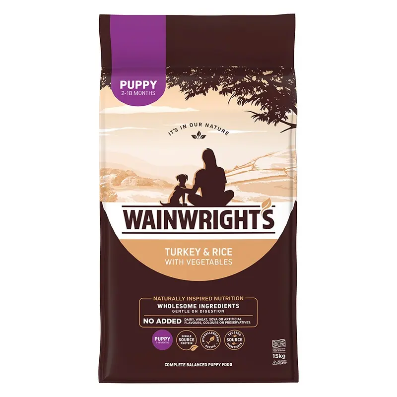 Wainwrights Dry Puppy Food Turkey With Rice 15Kg