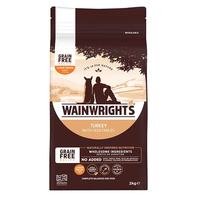 Wainwrights Grain Free Large Breed Dry Adult Dog Food Turkey 15Kg