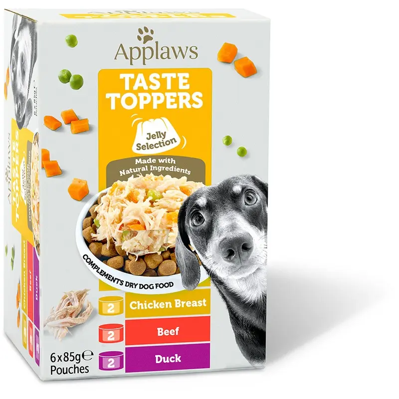 Applaws Taste Toppers Wet Adult Dog Chicken Selection Multipack In Jelly 6X85G
