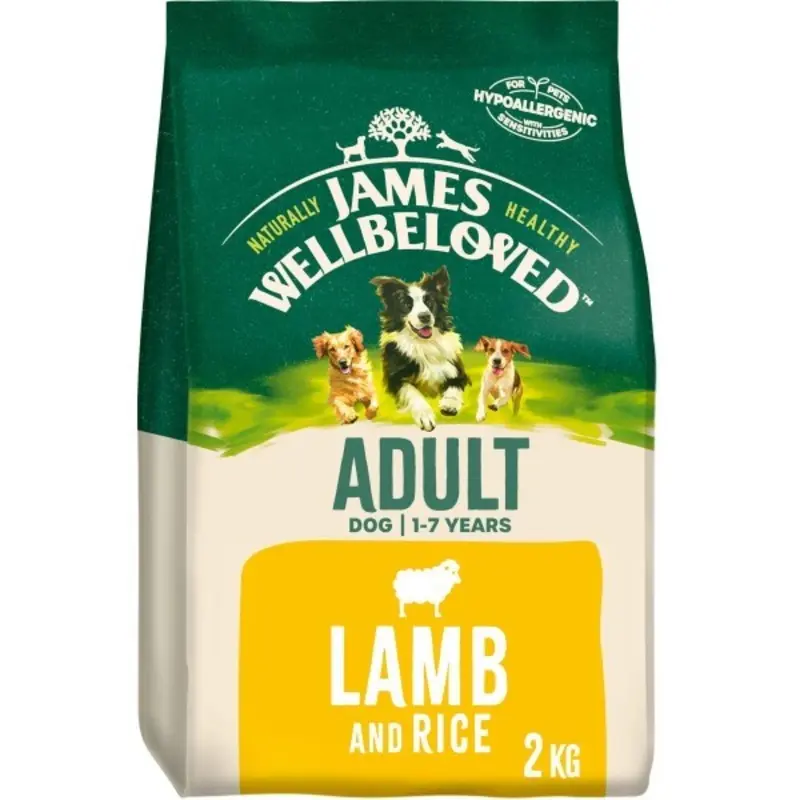 James Wellbeloved Adult Lamb And Rice Dog Dry Food - Brown/White 2Kg