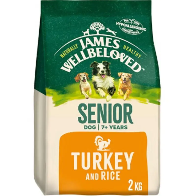 James Wellbeloved Adult Senior Dog Food Turkey & Rice Kibble 2Kg