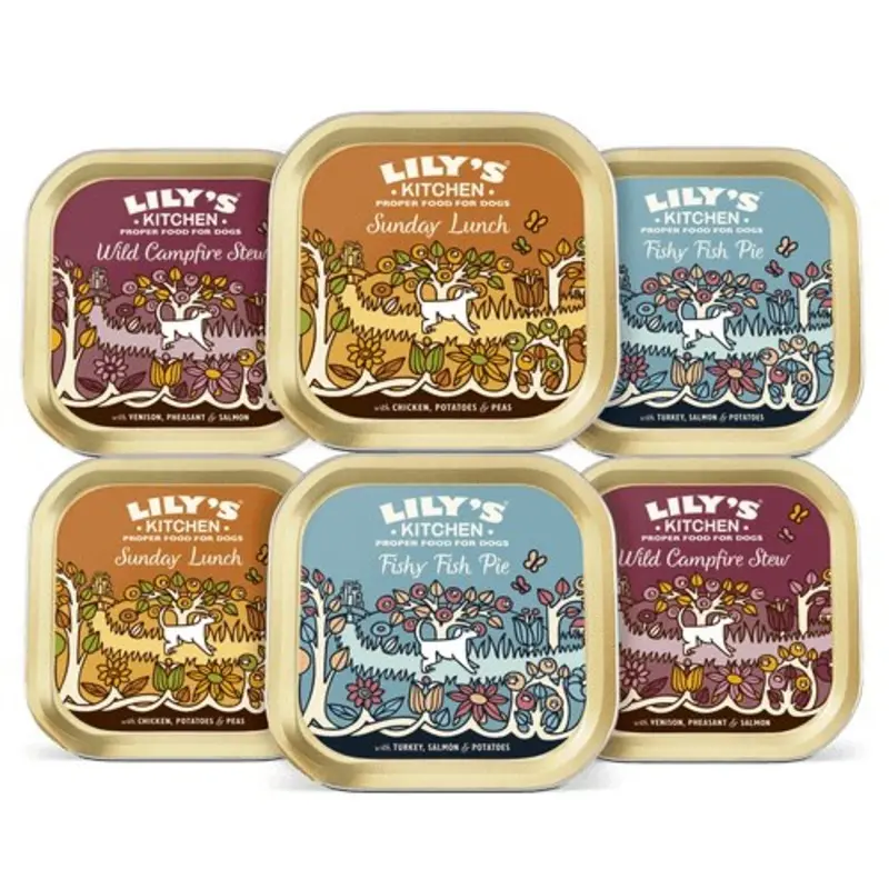 Lilys Kitchen Grain Dog Trays Free Recipes X 150G Multipack Trays Size 6