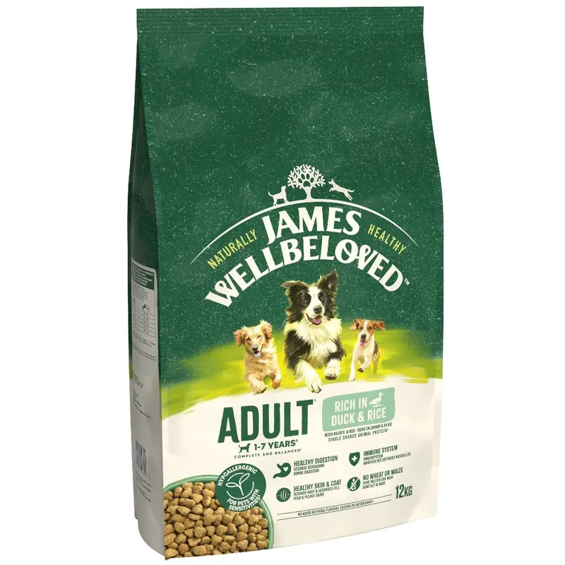 James Wellbeloved Adult Dog Hypoallergenic Duck & Rice - 12Kg