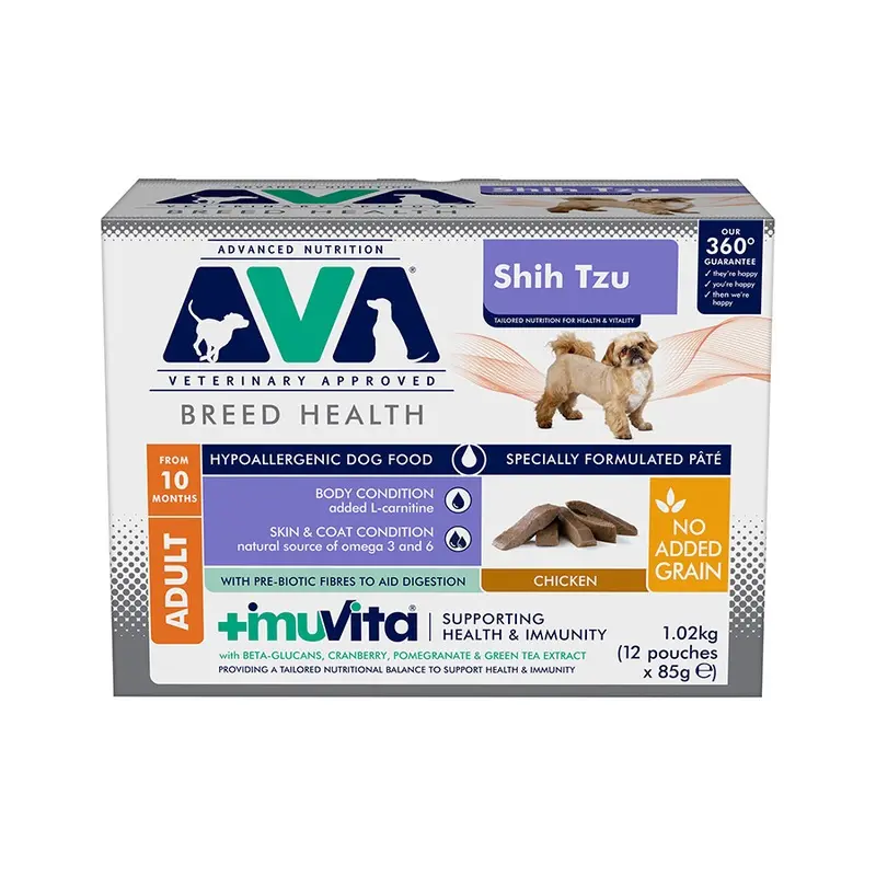 Ava Veterinary Approved Shih Tzu Hypoallergenic Wet Adult Dog Food Pt 12 X 85G