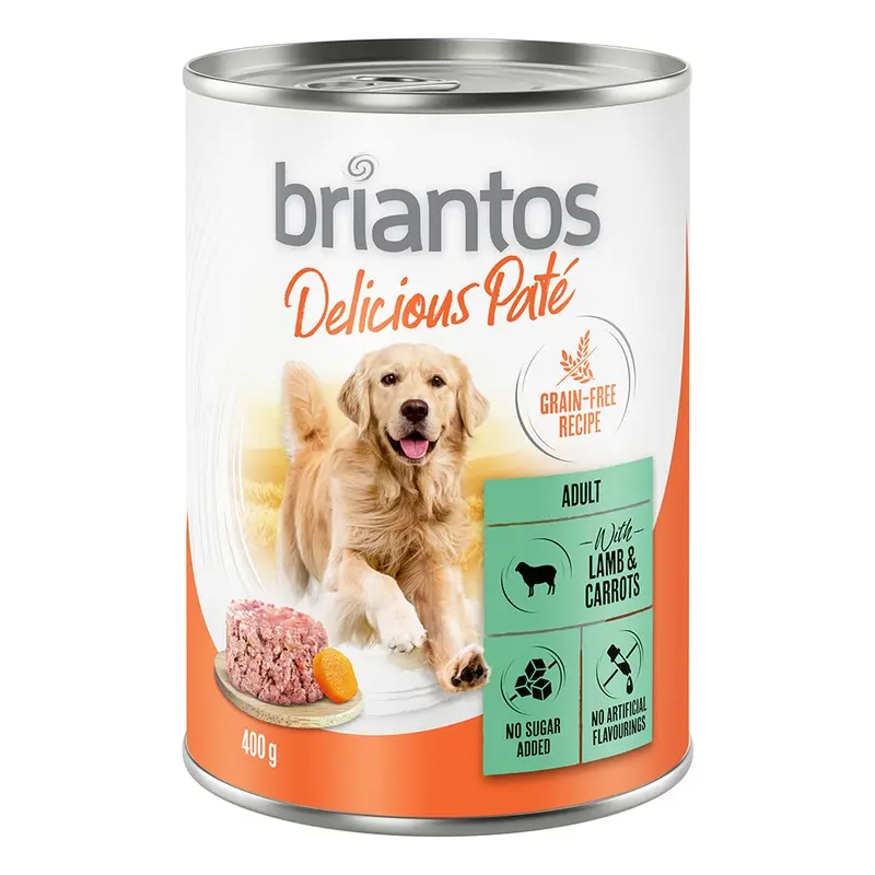 Briantos 6 X 400G Delicious Pat Wet Dog Food - Special Price! * - Lamb & Carrots (6 X 400G)