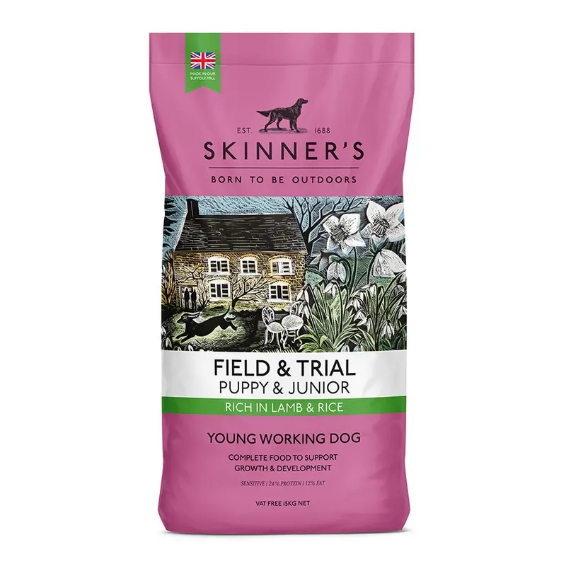 Skinners Field And Trial Working Dry Puppy & Junior Dog Food Lamb & Rice 15Kg