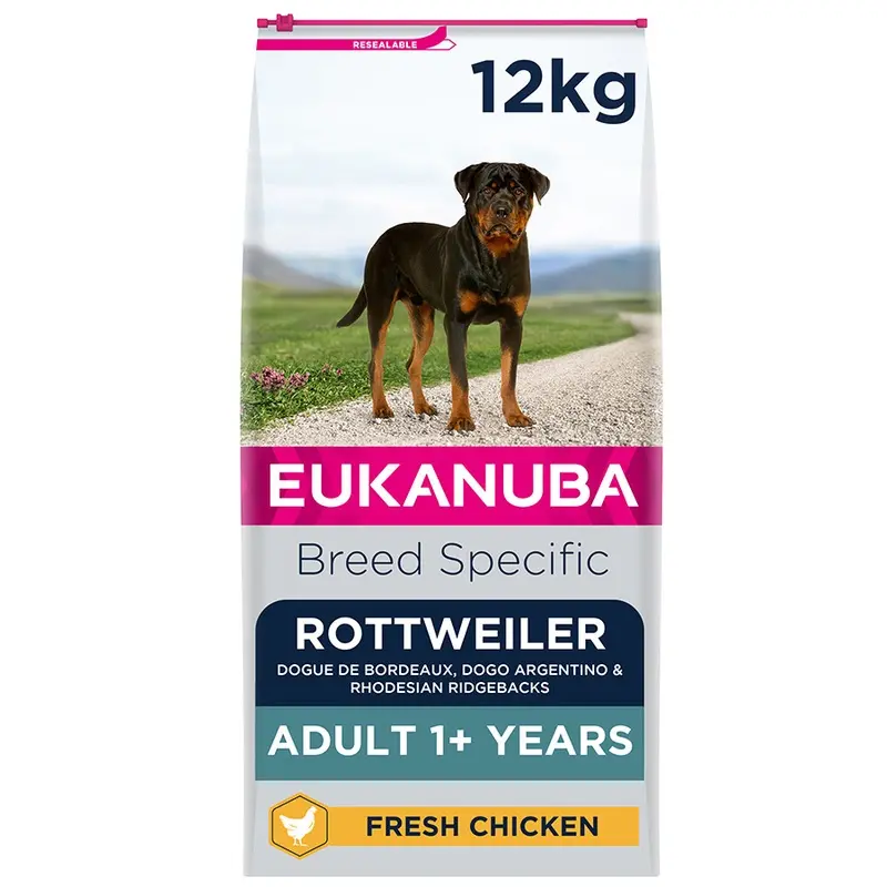 Eukanuba Rottweiler Dry Adult Dog Food Chicken 12Kg