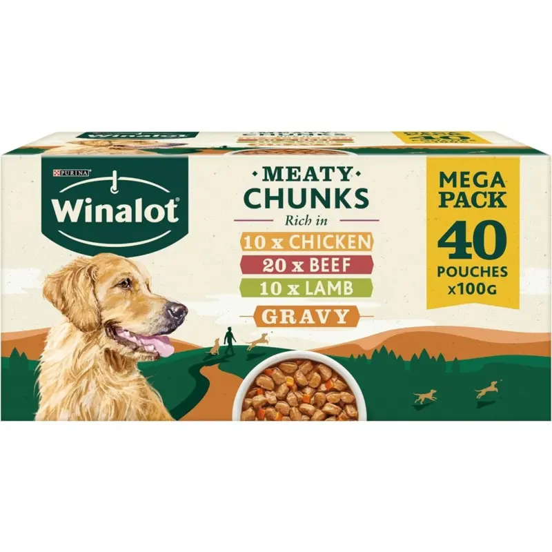 Ubrand Winalot Dog Food Mixed In Gravy, X 100G Size 40