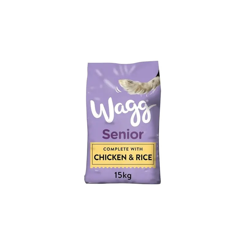 Wagg Senior Complete Dry Dog Food Chicken & Rice - 28% Meaty Ingredients 15Kg