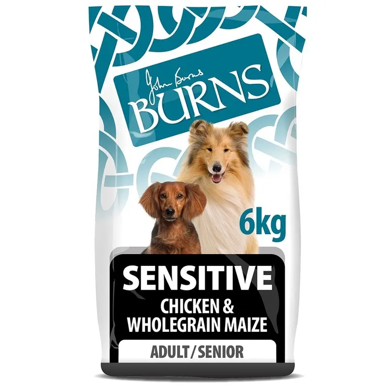 Burns Sensitive Chicken And Wholegrain Maize Adult And Senior Dog Food - 6Kg
