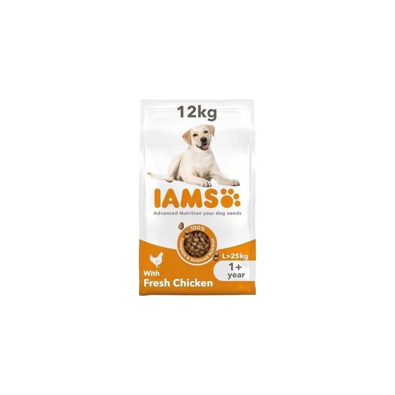 Iams Complete Dry Dog Food For Adult 1+ Breeds With Chicken 12Kg Large