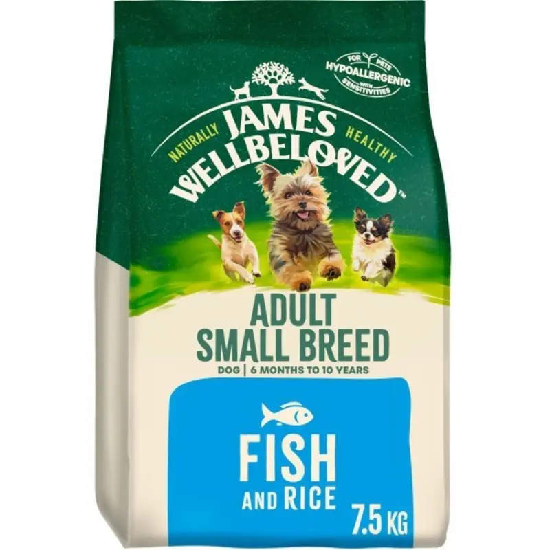 James Wellbeloved Breed Fish Adult Dog Food - 7.5Kg White/Brown Small