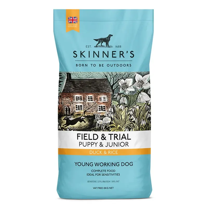 Skinners Field And Trial Working Dry Puppy & Junior Dog Food Duck & Rice 15Kg