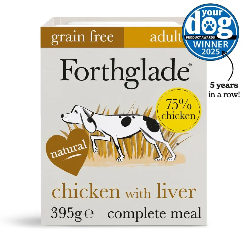 Forthglade Grain Chicken & Liver Wet Dog Food (18X395g) Tray X Size 18