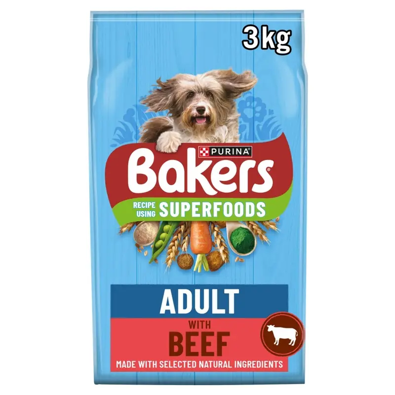 New Bakers Adult Dry Dog Food Beef And Veg, Pack Of 4 12353927 3Kg