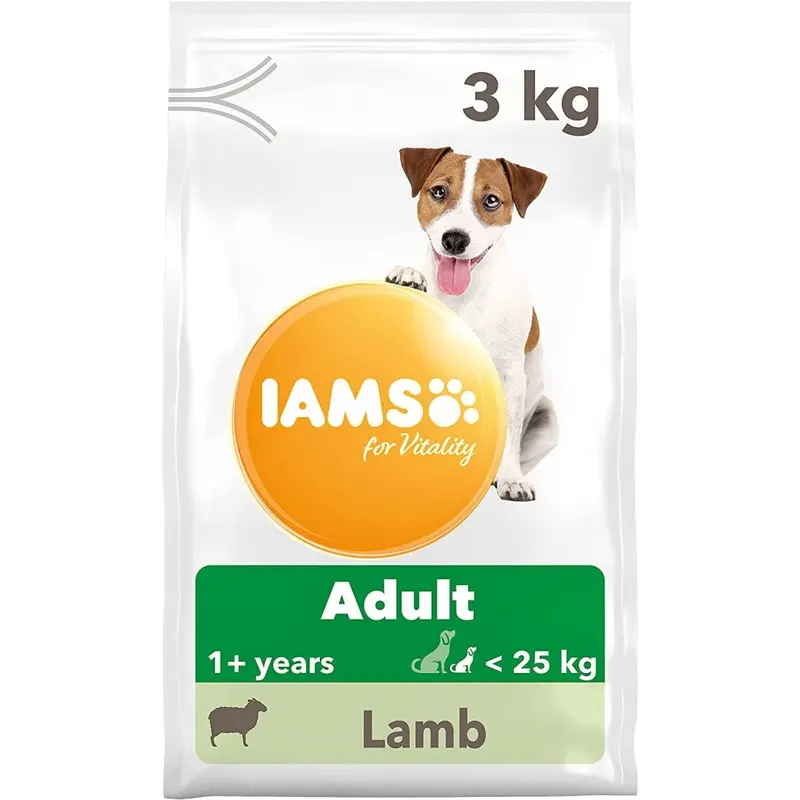 New Iams Complete Dry Dog Food For Adult 1+ And Breeds With Lamb 3 Kg Small