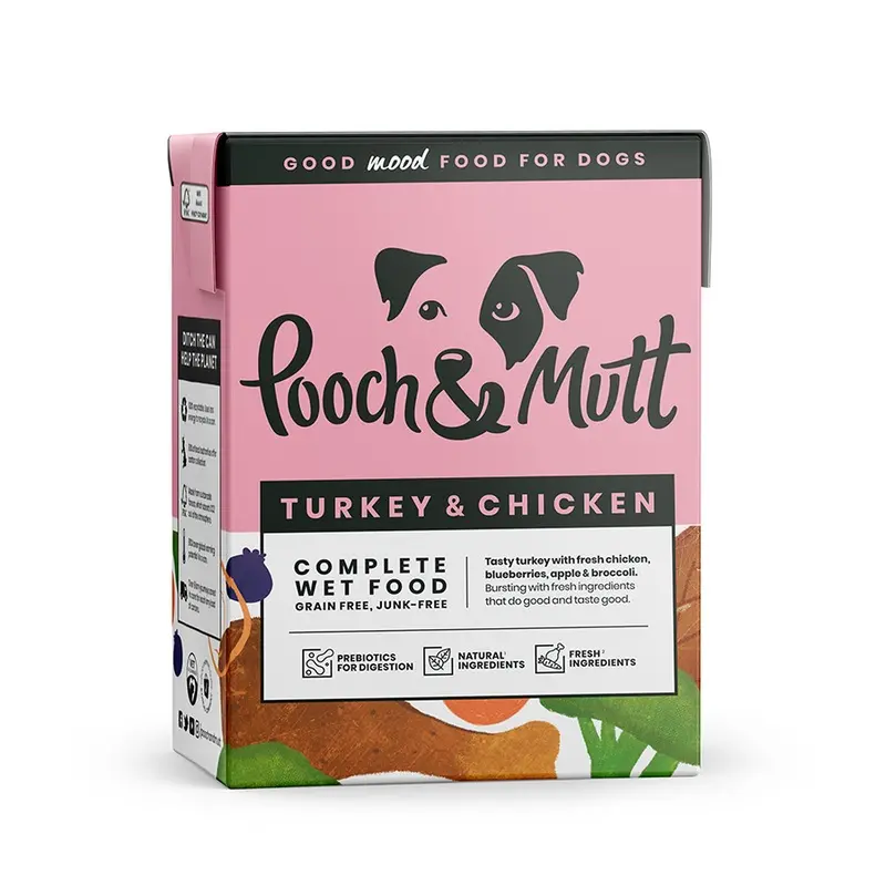 Pooch And Mutt Grain Free Complete Wet Adult Dog Food With Turkey And Chicken 375G