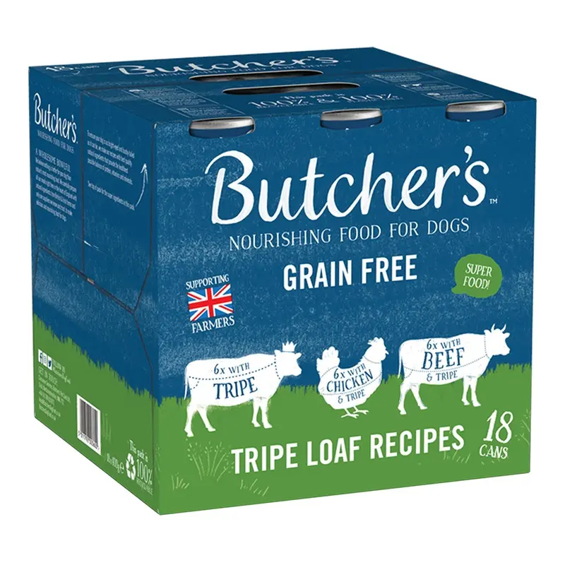 Butchers Grain Free Adult Wet Dog Food Tripe 18X400G Tins