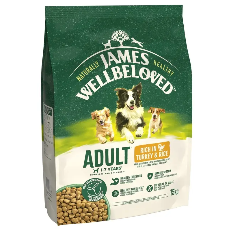 James Wellbeloved Adult Dog Hypoallergenic Turkey & Rice - 15Kg