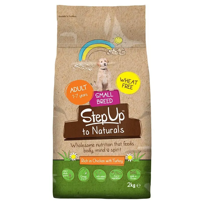 Step Up To Naturals Dry Small Breed Adult Dog Food Chicken With Turkey 2Kg