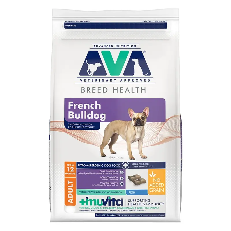 Ava Veterinary Approved French Bulldog Dry Adult Dog Food 12Kg