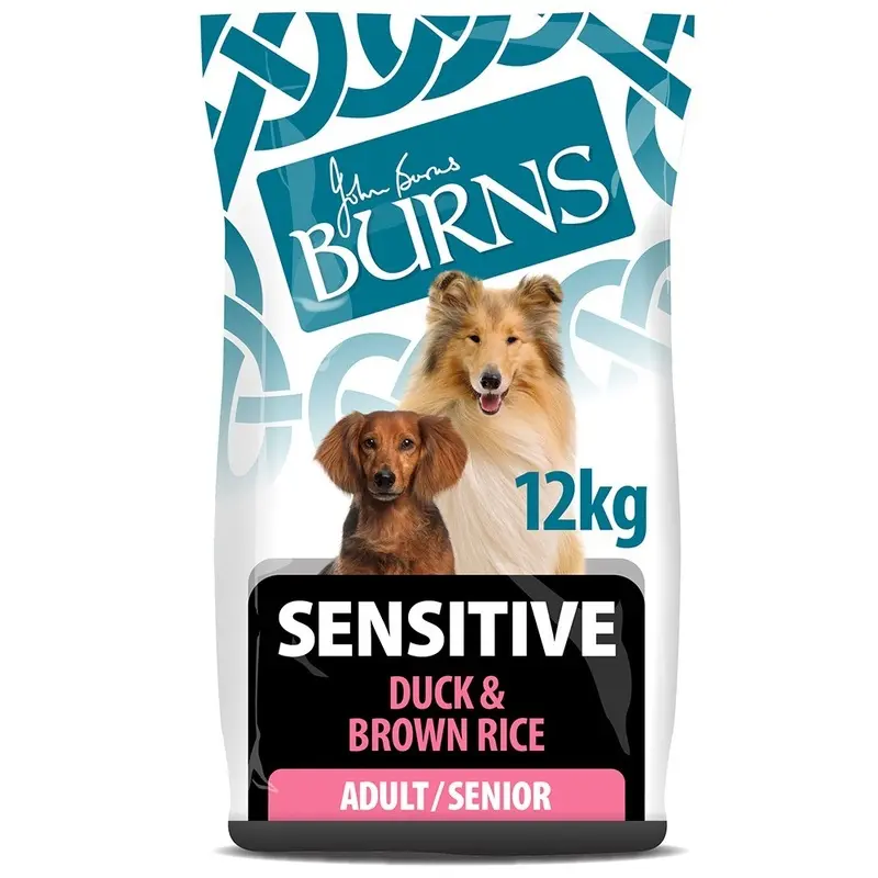 Burns Sensitive Duck And Rice Adult And Senior Dog Food - Brown 12Kg