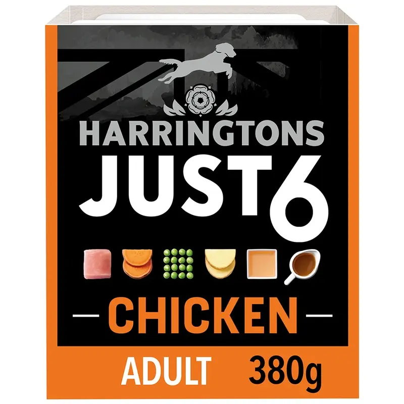 Harringtons Just 6 Complete Wet Adult Dog Food Chicken 380G Tray