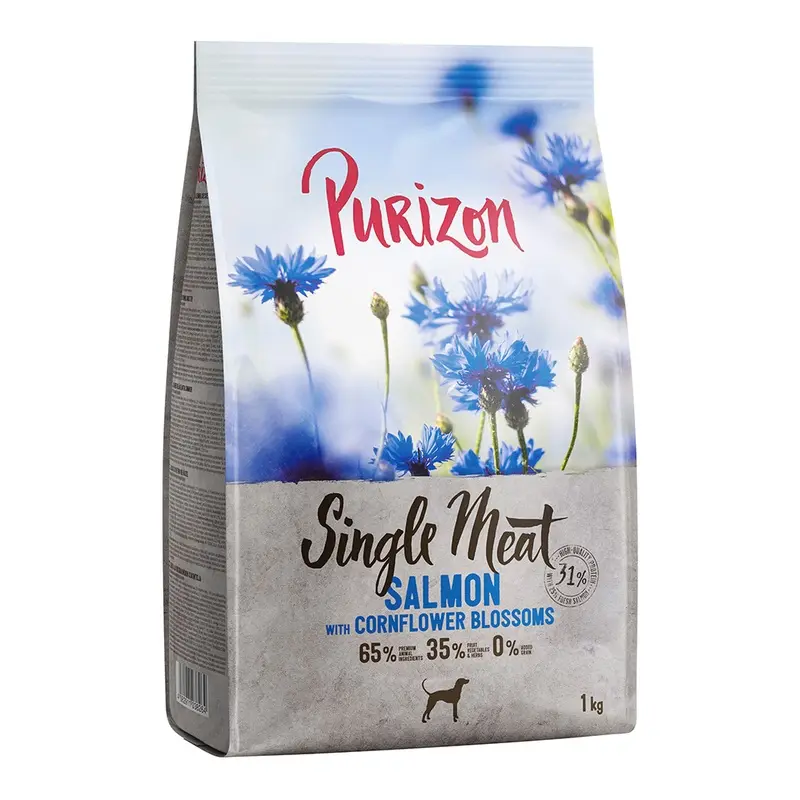 Purizon Single Meat Adult Dog - Grain-Free Salmon With Cornflower Blossoms - 1Kg