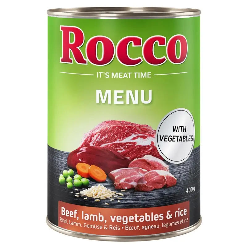 Rocco Menu 6 X 400G - Beef, Lamb, Vegetables & Rice