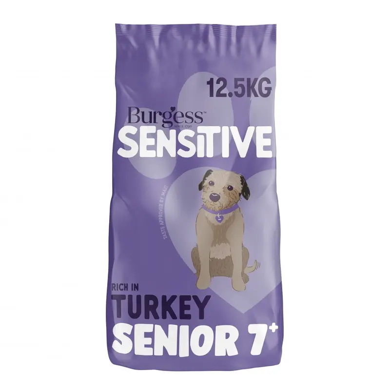 Burgess Sensitive 7+ Senior Dog Food Turkey - 12.5Kg Size 7