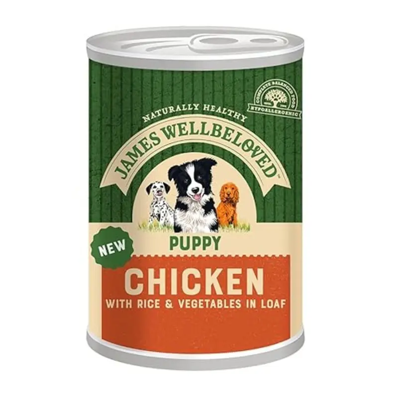 James Wellbeloved Puppy Chicken, Rice and Vegetable in Loaf Can 400g