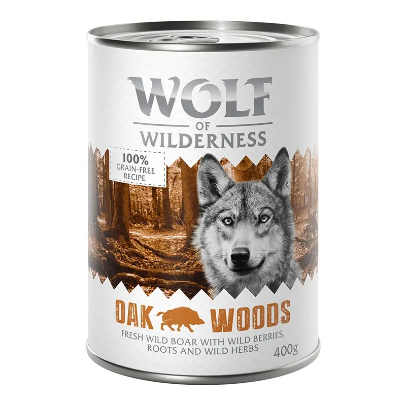 Wolf Of Wilderness Adult Single Protein 6 X 400G - Oak Woods - Wild Boar
