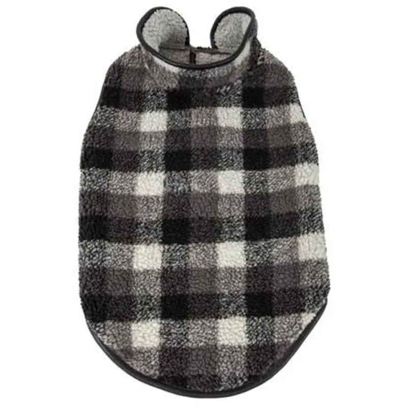Pet Life Black Boxer Plaid Dog Coat