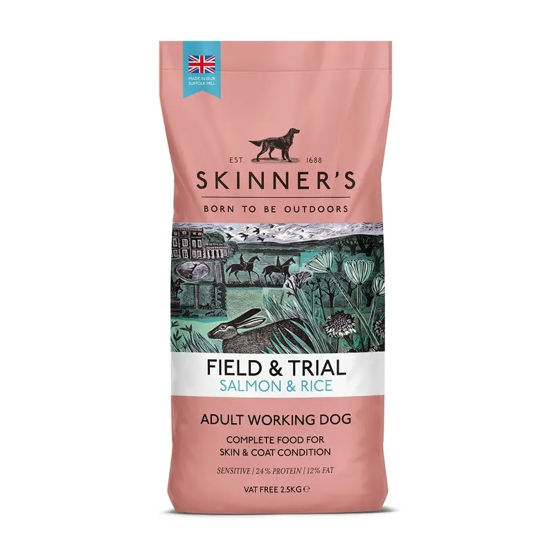 Skinners Field & Trial Complete Dry Adult Working Dog Food Salmon and Rice, 2.5 kg