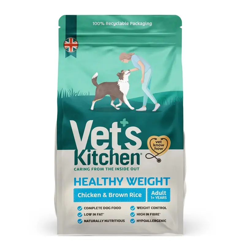 Vets Kitchen Light Dog Chicken & Brown Rice 7.5kg, clear