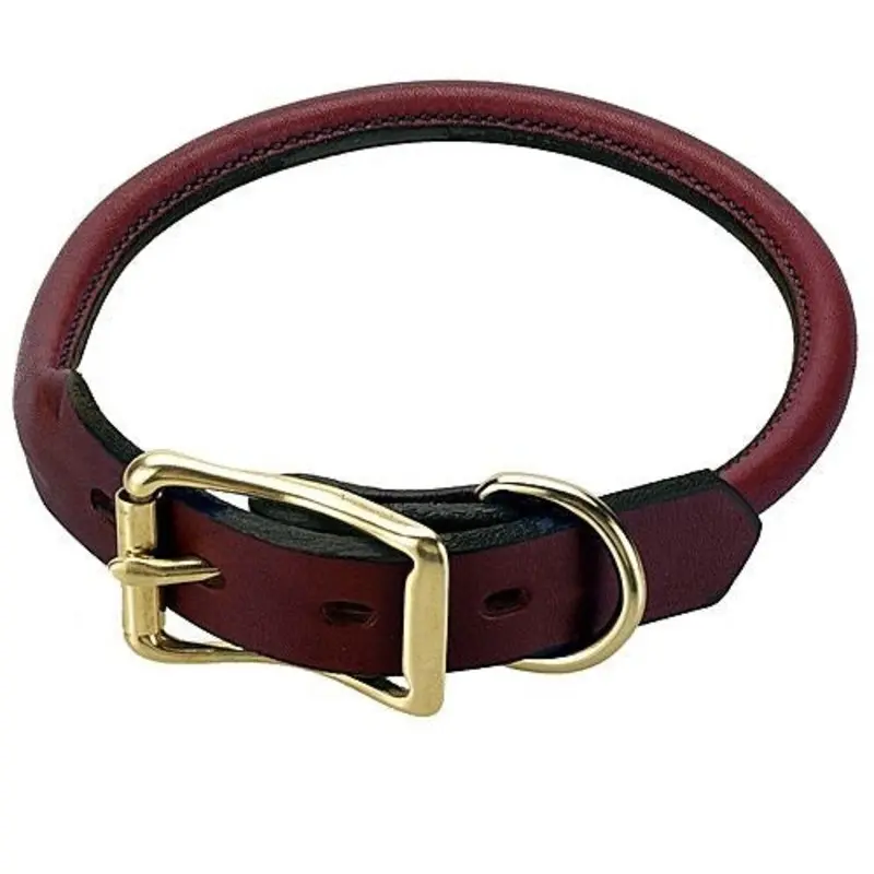 Mendota Rolled Leather Dog Collar