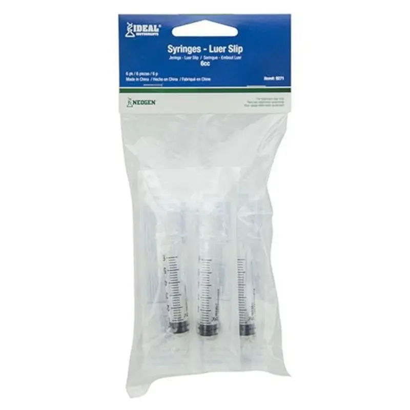 Ideal Disposable Luer Slip Syringe Pack