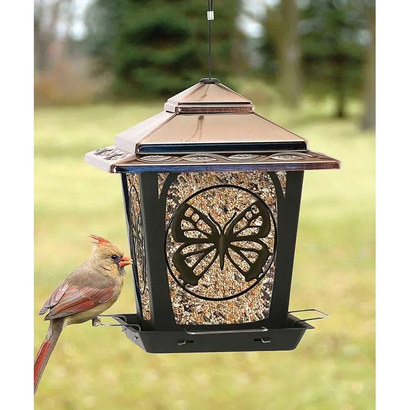 Audubon Hopper Style Bird Feeder Buttefly Design